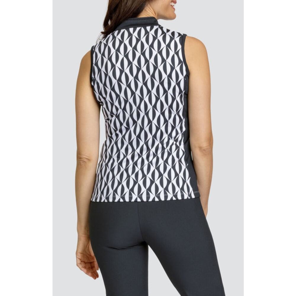 Tail White Label Darly Top Magnetic Geo Black White Golf Tennis UPF 50 Womens XS - Picture 8 of 8